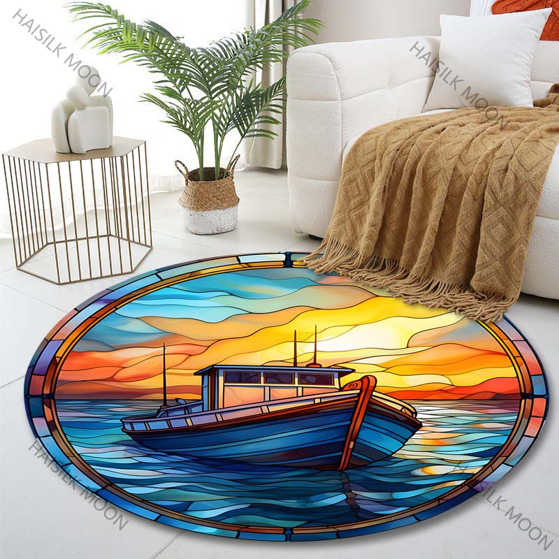 Круглый декоративный ковер с п – обзор и цена Commercial Glass Printing